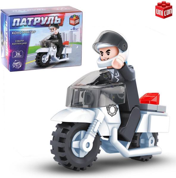 Изображение товара Конструктор Unicon Патруль. Полицейский мотоцикл 23103 / 5164166 (26эл)