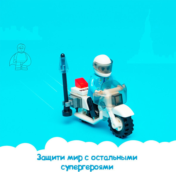 Изображение товара Конструктор Unicon Патруль. Полицейский мотоцикл 23103 / 5164166 (26эл)