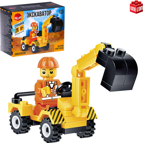 Изображение товара Конструктор Unicon Экскаватор 21002 / 1426836 (28эл)