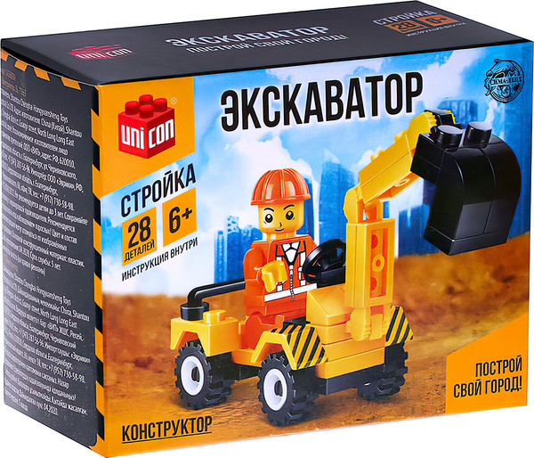 Изображение товара Конструктор Unicon Экскаватор 21002 / 1426836 (28эл)