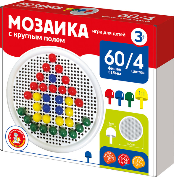 Изображение товара Развивающая игра Десятое королевство Мозаика с круглым полем / 02416