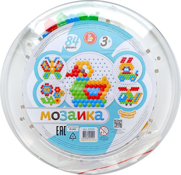 Изображение товара Развивающая игра Десятое королевство Мозаика круглая Утенок / 02190