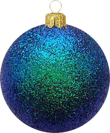 Изображение товара Шар новогодний Justys ВН19 (100мм, синий хамелеон)