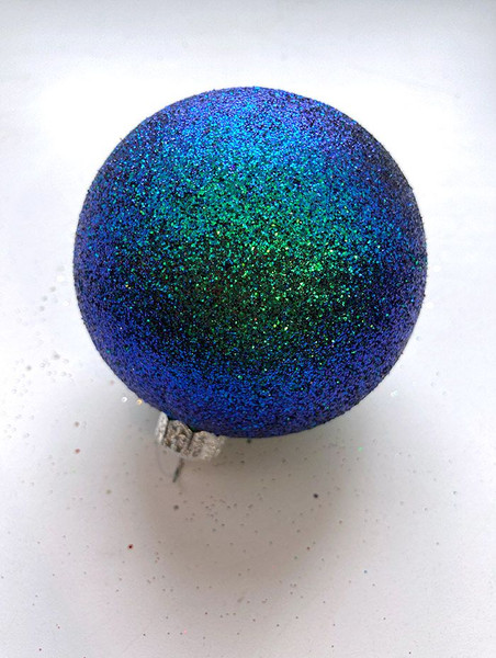 Изображение товара Шар новогодний Justys ВН19 (100мм, синий хамелеон)