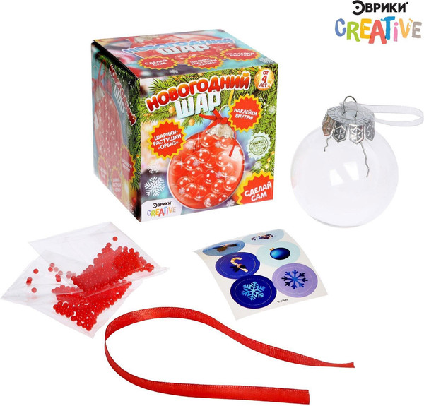 Изображение товара Набор для опытов Эврики Новогодний шар. Шарики-растушки / 4376547