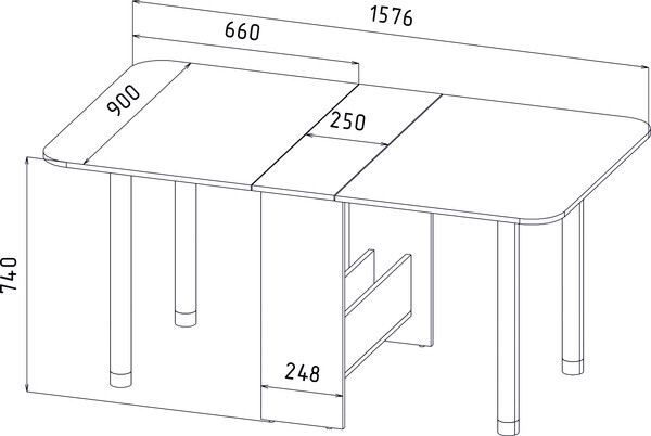 Изображение товара Стол-книга Интерлиния 005 (белый платинум)