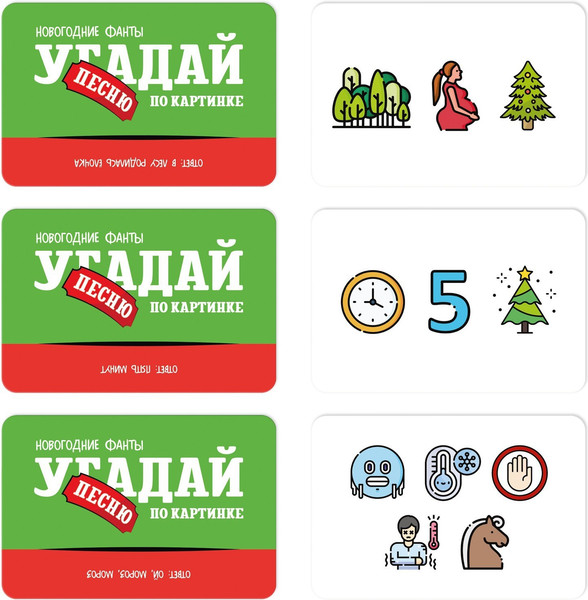 Изображение товара Настольная игра Лас Играс Фанты. Новый год. Угадай песню по картинке / 9717680