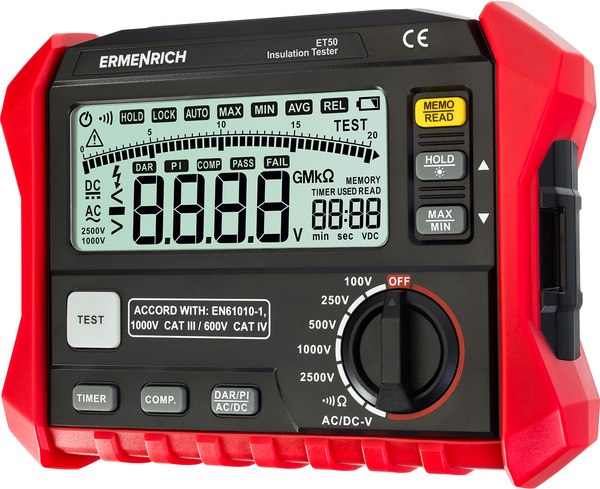 Изображение товара Тестер сопротивления изоляции Ermenrich Ping ET50 / 82962