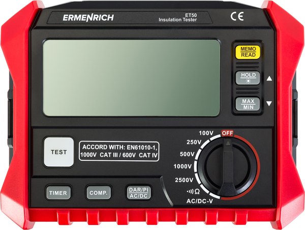 Изображение товара Тестер сопротивления изоляции Ermenrich Ping ET50 / 82962