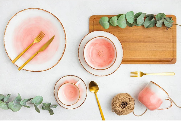 Изображение товара Тарелка столовая обеденная Elan Gallery Кантри / 760107 (коралловый)