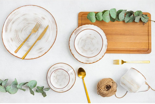 Изображение товара Тарелка столовая обеденная Elan Gallery Кантри / 760172 (натуральный)