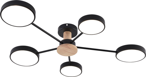 Изображение товара Потолочный светильник Mirastyle MH-3286/5 BK+WOOD