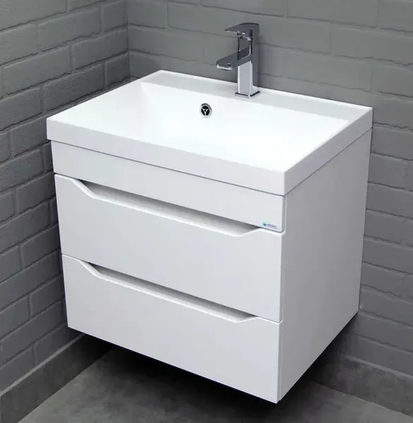 Изображение товара Тумба под умывальник Айсберг Bazis 60 Ева В2 DA5914T (с двумя ящиками)