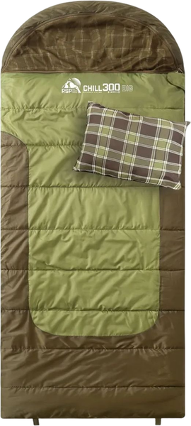 Изображение товара Спальный мешок RSP Outdoor Chill 300 Big / SB-СH-300-BIG-GNBR-R (зеленый/коричневый)