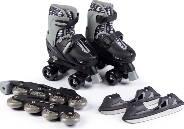 Изображение товара Ролики-коньки Babyhit Twin Seasons (M, черный/серый)