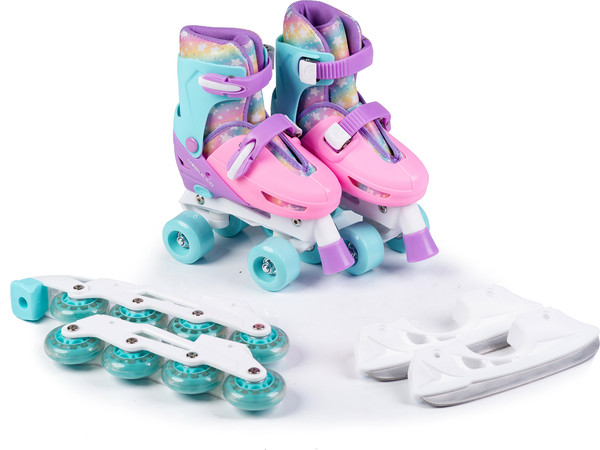 Изображение товара Ролики-коньки Babyhit Twin Seasons (S, бирюзовый/розовый)