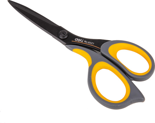 Изображение товара Ножницы канцелярские Deli 6027 (серый/желтый)