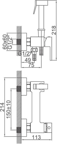 Изображение товара Гигиенический душ со смесителем Ledeme L5398G-7