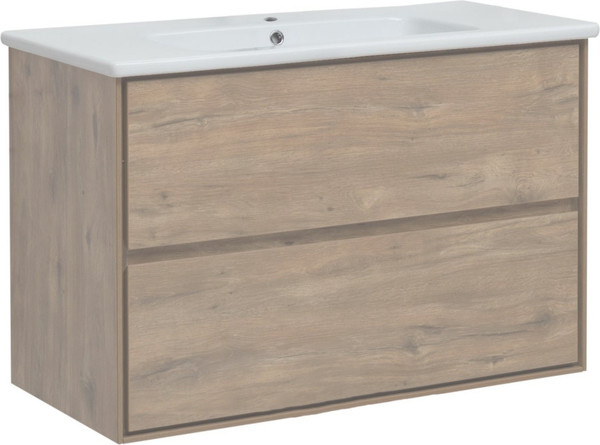 Изображение товара Тумба под умывальник Aquanet Милан 100 / 336385 (дуб светлый)