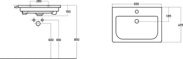 Изображение товара Тумба с умывальником Misty Мира 65 / П-Мир-01065-012Я+13065-KL