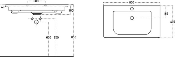 Изображение товара Тумба с умывальником Misty Мира 80 / П-Мир-01080-012Я+13080-KL