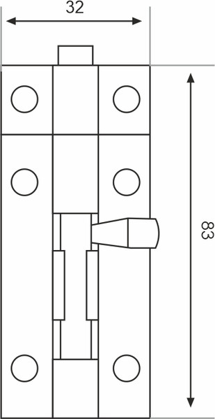Изображение товара Шпингалет торцевой Trodos ZY-710B без пружины L80 (белый матовый)