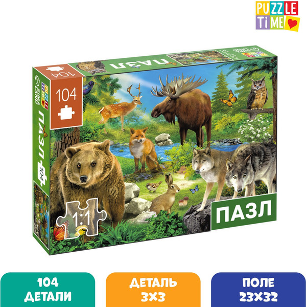 Изображение товара Пазл Puzzle Time Лесные герои / 7984284 (104эл)