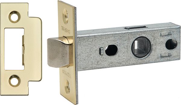 Изображение товара Защелка врезная Trodos 6-45 без фиксации с прямоугольной планкой (металл, золото)