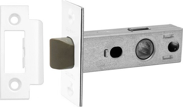 Изображение товара Защелка врезная Trodos 6-45 без фиксации с прямоугольной планкой (пластик, белый матовый)