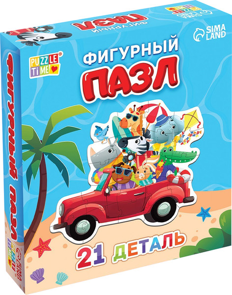 Изображение товара Развивающая игра Puzzle Time Летнее путешествие зверят / 9954038 (21эл)