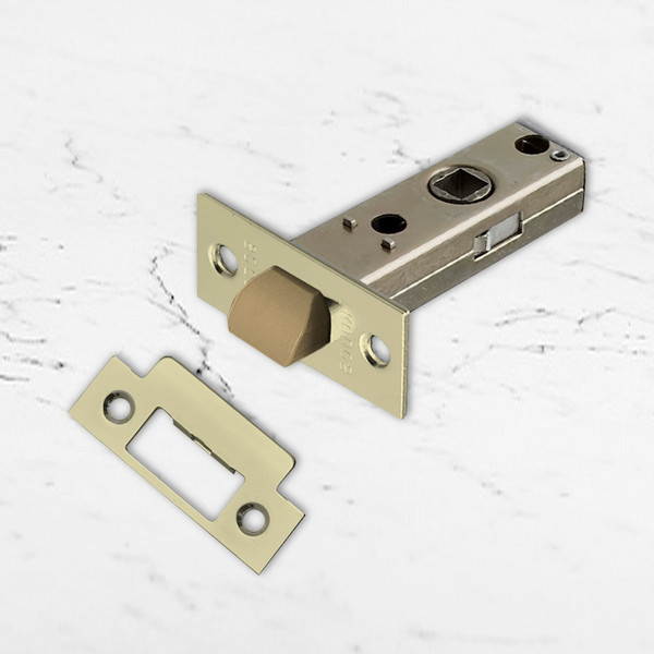 Изображение товара Защелка врезная Trodos 6-45 без фиксации с прямоугольной планкой (пластик, золото)