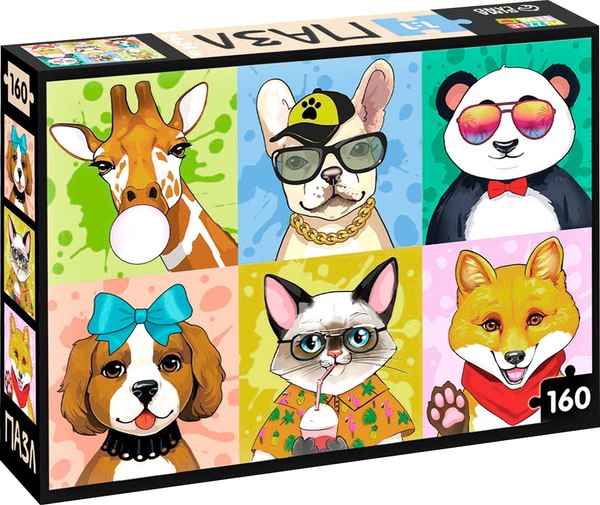 Изображение товара Пазл Puzzle Time Крутые животные / 7984279 (160эл)