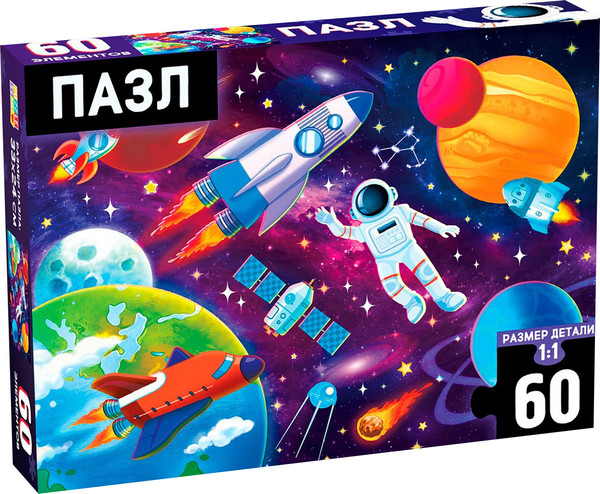 Изображение товара Пазл Puzzle Time В космосе / 7673628 (60эл)
