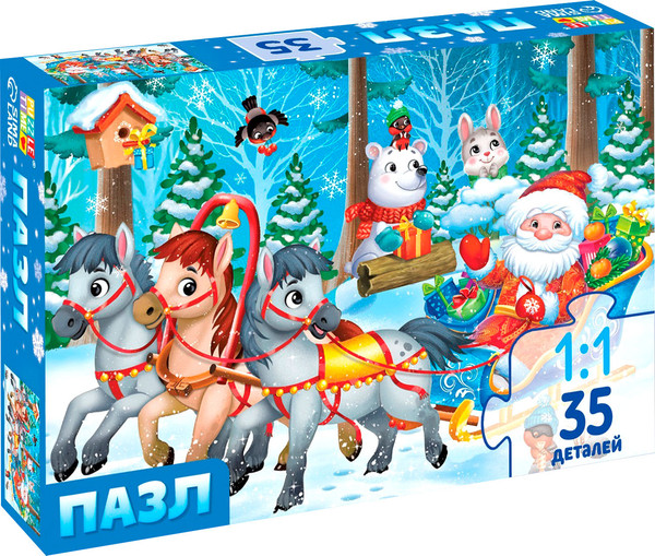 Изображение товара Пазл Puzzle Time Новый год к нам мчится / 9178196 (35эл)
