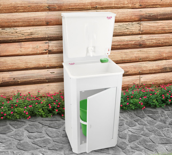 Изображение товара Умывальник для дачи Мастерица С металлической тумбой c ЭВН ЭВБО-22