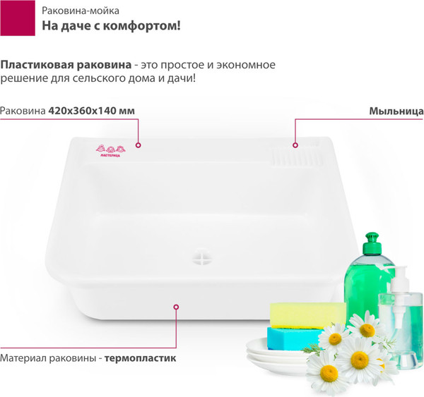 Изображение товара Раковина для дачи Мастерица SP-501 36x42