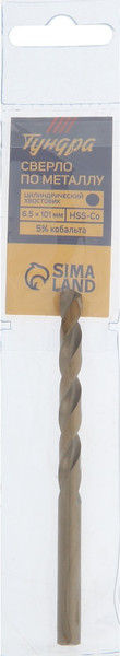 Изображение товара Сверло Tundra HSS-Co цилиндрический хвостовик по металлу 6.5x100мм / 4087163