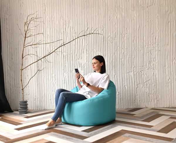 Изображение товара Бескаркасное кресло Mio Tesoro Poparada XXL / PO-60x80-B (бирюзовый)