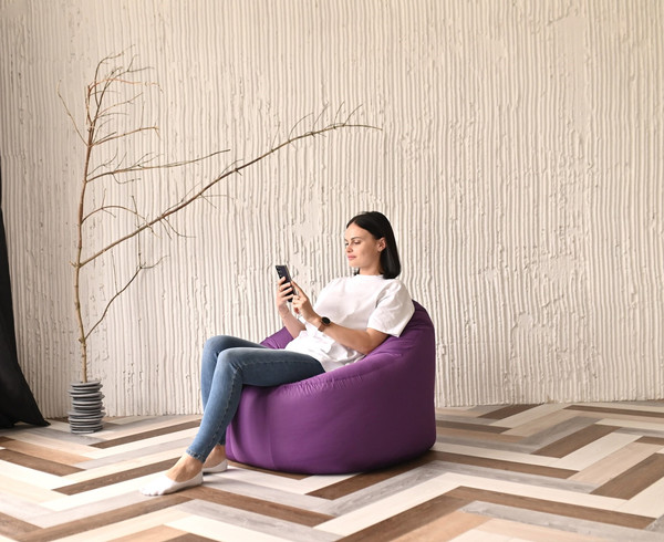 Изображение товара Бескаркасное кресло Mio Tesoro Poparada XXL / PO-60x80-FI (фиалка)