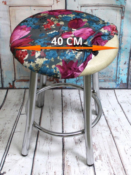 Изображение товара Чехол на табурет MATEX Concept. Line. Тюльпаны / 51-503 (фуксия/светло-бирюзовый/серый)