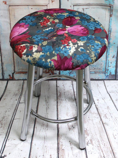 Изображение товара Чехол на табурет MATEX Concept. Line. Тюльпаны / 51-503 (фуксия/светло-бирюзовый/серый)