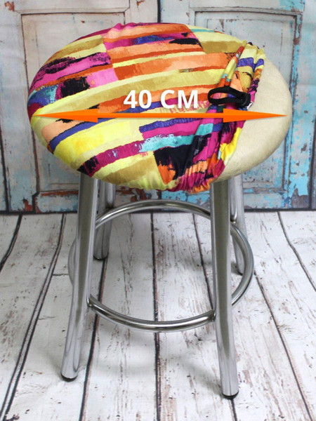 Изображение товара Чехол на табурет MATEX Concept. Line. Аппликация / 51-541 (фуксия/светло-бирюзовый/горчичный)