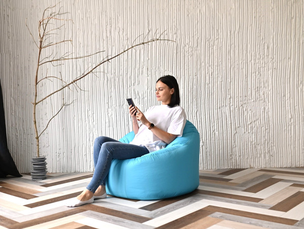 Изображение товара Бескаркасное кресло Mio Tesoro Poparada XXL / PO-60x80-NEB (небесный)