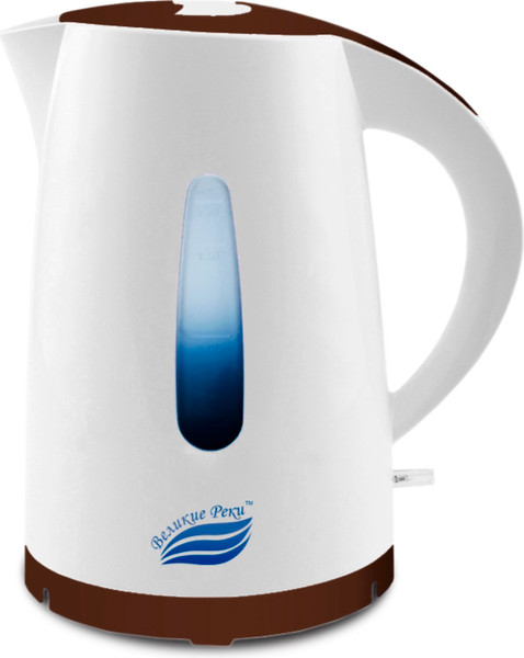 Изображение товара Электрочайник Великие Реки Томь-1 (белый/коричневый)