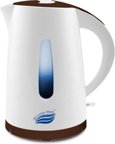 Изображение товара Электрочайник Великие Реки Томь-1 (белый/коричневый)