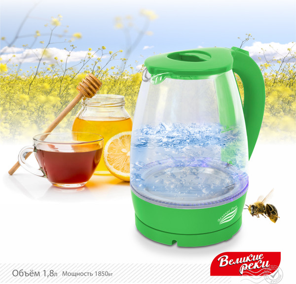 Изображение товара Электрочайник Великие Реки Дон-1 (салатовый)
