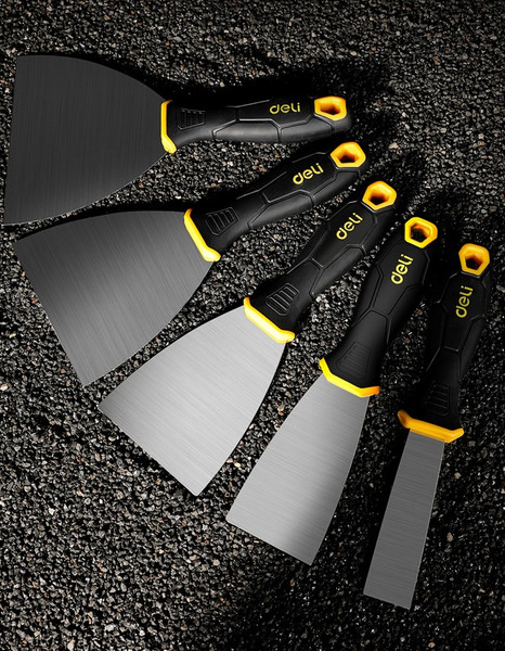 Изображение товара Шпатель Deli Нержавеющий YS EDL-HD4 (100мм, 2-х компонентная ручка, черный/желтый)