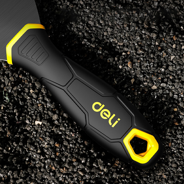 Изображение товара Шпатель Deli Нержавеющий YS EDL-HD4 (100мм, 2-х компонентная ручка, черный/желтый)