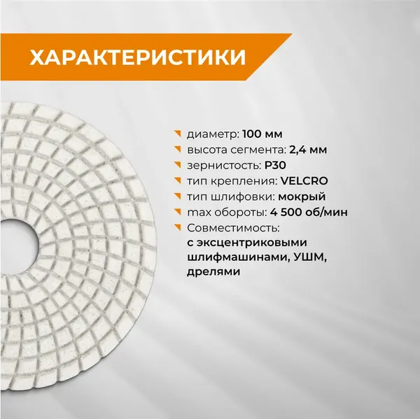 Изображение товара Шлифовальный круг Vira Р30 100мм / 558045