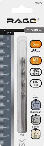 Изображение товара Сверло Vira 5.0мм P6M5 / 552076 (1шт)